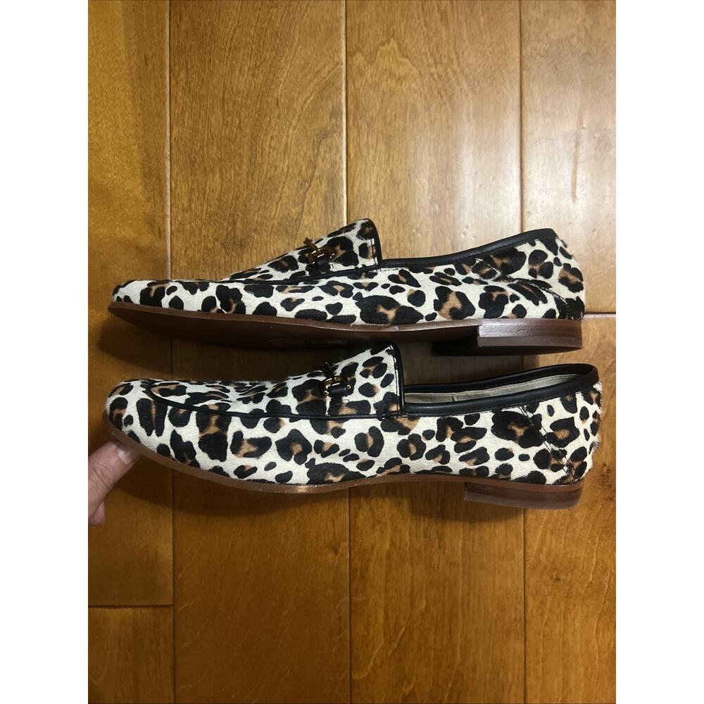 Sam Edelman Loraine Bit Loafers Leopard Calf Hair Gold Horsebit Women’s Size 9.5 - Picture 6 of 8